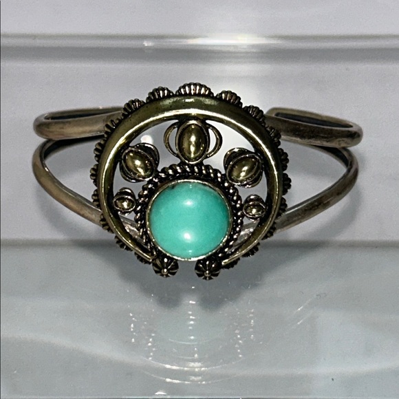 NWOT Genuine Carolyn Pollack Sterling Silver Turquoise Cowgirl Cuff Bracelet - Picture 2 of 9